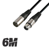 Roar 6M Mikrofonkabel XLR weiblich - XLR männlich schwarz 600cm